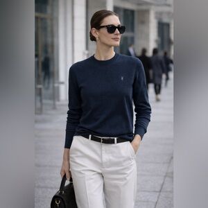 AllSaints Dark Blue Crewneck Sweater – Size XS